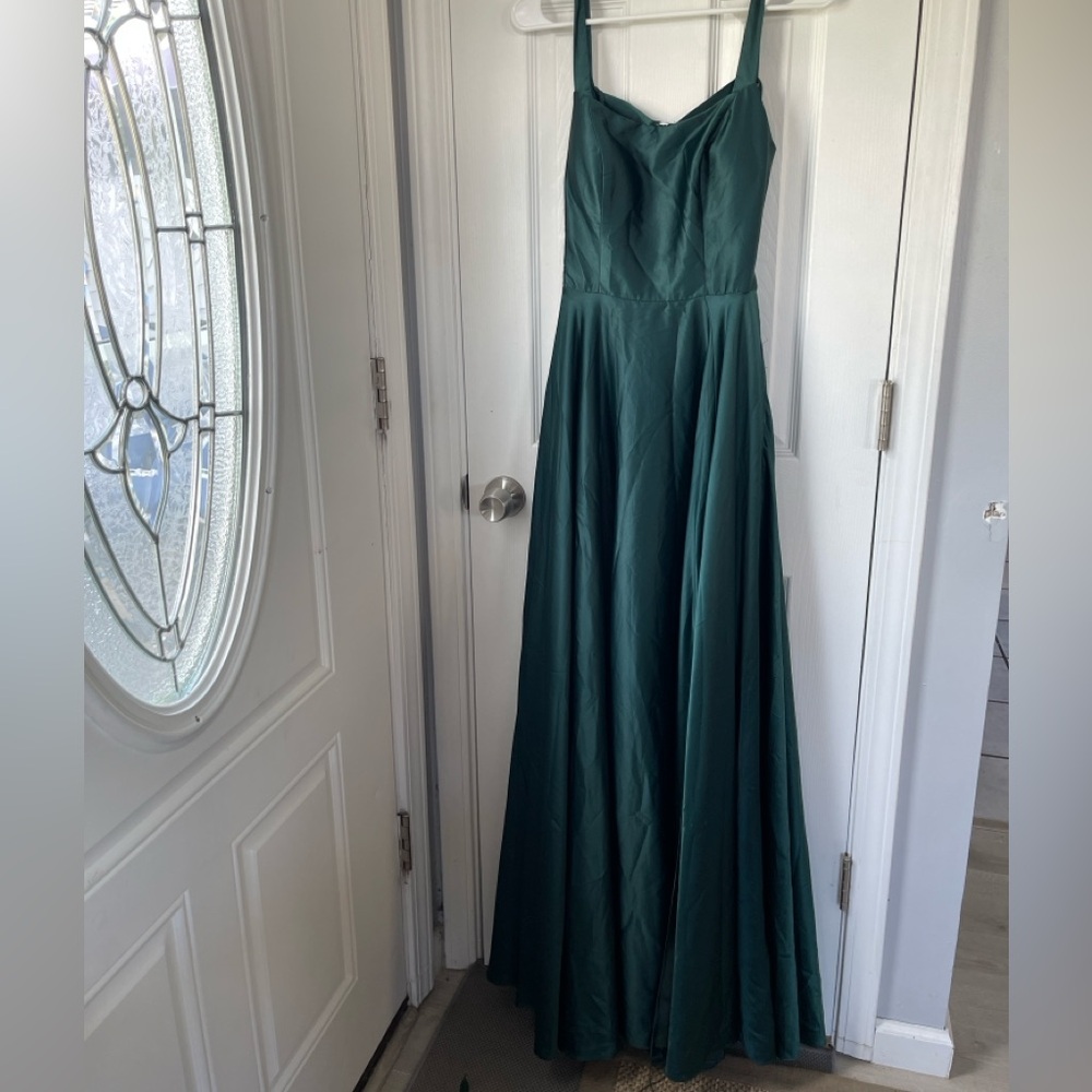 B Darlin Dark Green Maxi Dress - Picture 4 of 7